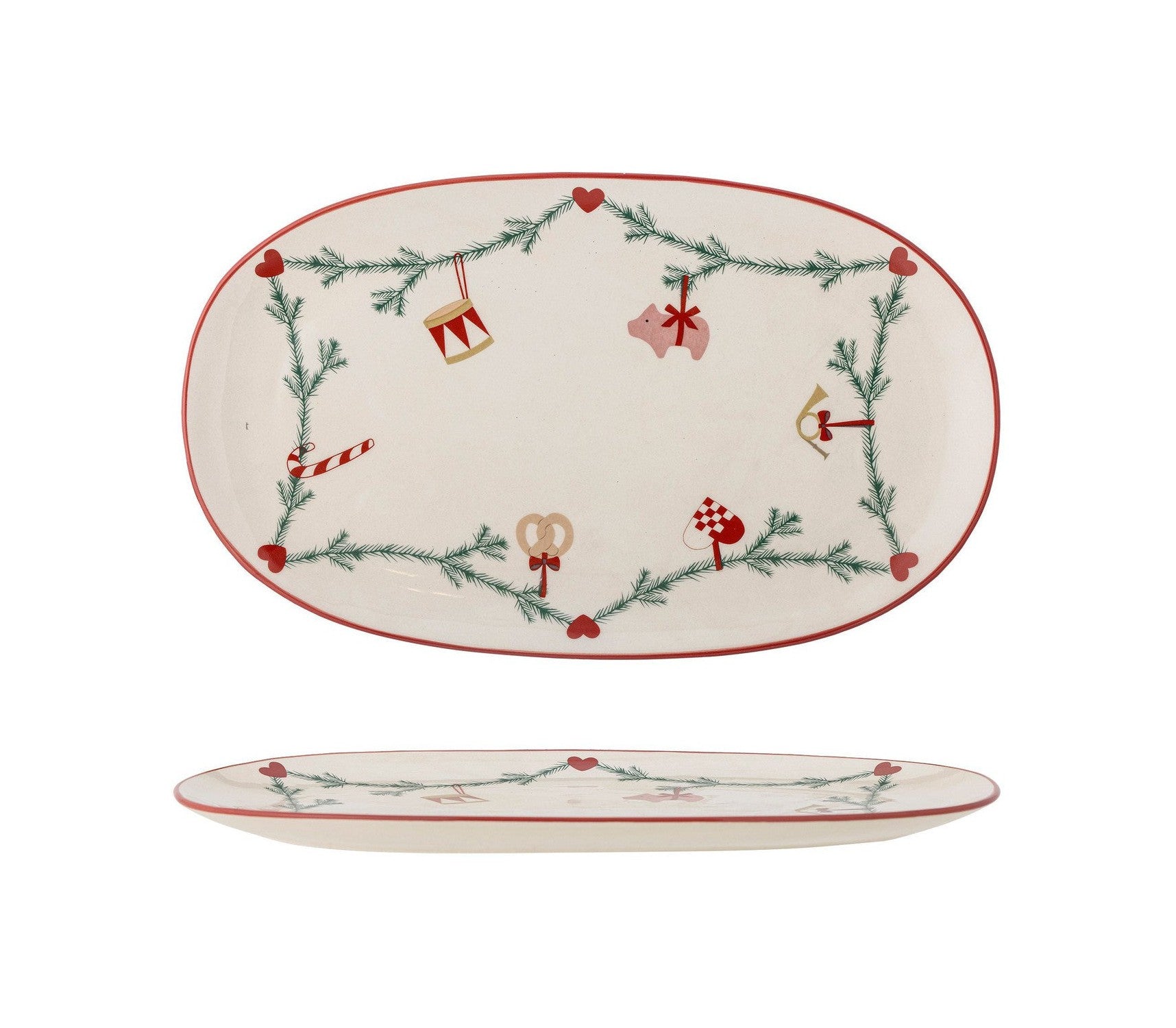 Bloomingville Yule Serving Plate，Nature，Stoneware