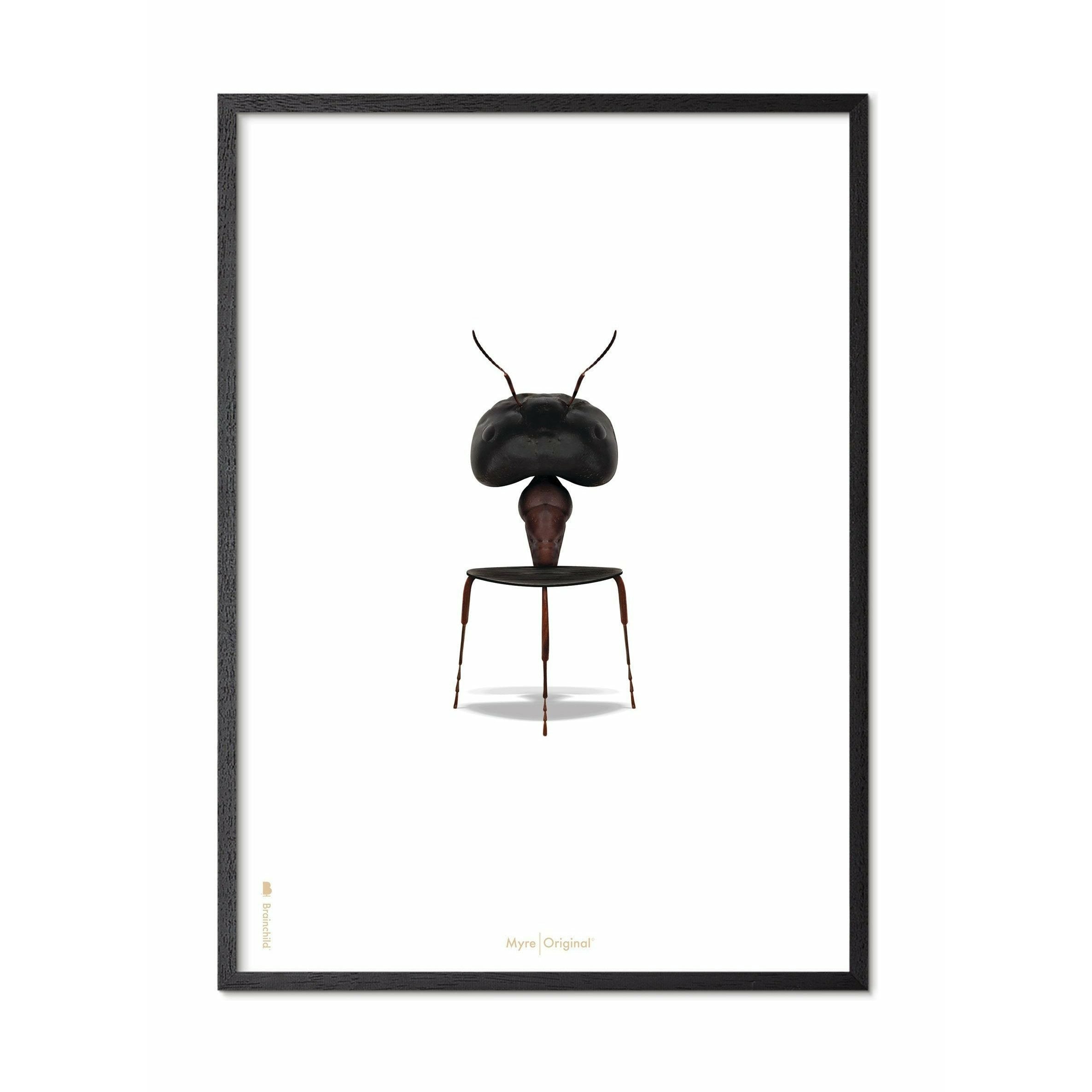 [product_category]-Brainchild Ant Classic Poster, Frame In Black Lacquered Wood 30x40 Cm, White Background-Brainchild-41002-C-BRA-1