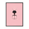  Ant Classic Poster Frame In Black Lacquered Wood A5 Pink Background