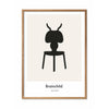  Ameisen Design Icon Poster Rahmen aus hellem Holz A5 grau