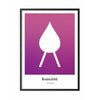  Drop Design Icon Poster Frame Made Of Black Lacquered Wood 30x40 Cm Purple