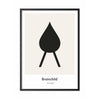  Drop Design Icon Poster Rahmen aus schwarz lackiertem Holz 50 X70 Cm grau