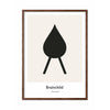  Drop Design Icon Poster Rahmen aus dunklem Holz 30 X40 Cm grau