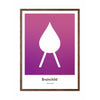  Drop Design Icon Poster Rahmen aus dunklem Holz 50 X70 Cm lila