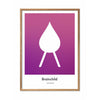  Drop Design Icon Poster Frame Made Of Light Wood 50x70 Cm Purple