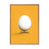  Egg Classic Poster Frame Made Of Light Wood 70 X100 Cm Yellow Background