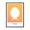  Egg Design Icon Poster Rahmen in schwarz lackiertem Holz 70x100 Cm gelb