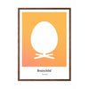  Egg Design Icon Poster Frame Made Of Dark Wood 70 X100 Cm Yellow