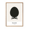  Egg Design Icon Poster Frame Made Of Light Wood 30x40 Cm Grey