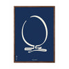  Egg Line Poster Rahmen aus dunklem Holz 70x100 Cm blauer Hintergrund