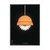 Brainchild Flowerpot Classic Poster, Frame In Black Lacquered Wood 50x70 Cm, Black Background