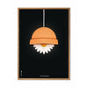 Brainchild Flowerpot Classic Poster, Frame Made Of Light Wood 70x100 Cm, Black Background