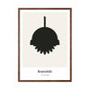  Blumentopf Design Icon Poster dunkler Holzrahmen A5 grau