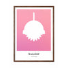  Blumentopf Design Icon Poster dunkler Holzrahmen A5 rosa