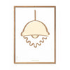  Flowerpot Line Poster Light Wood Frame A5 White Background