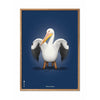 brainchild Poster classique Pelikan cadre en bois clair 50x70 cm fond bleu foncé