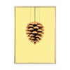  Pine Cone Classic Poster Messingrahmen 30x40 cm gelber Hintergrund