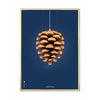  Pine Cone Classic Poster Brass Frame 50x70 Cm Dark Blue Background