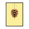  Pine Cone Classic Poster Rahmen aus schwarz lackiertem Holz 50x70 cm gelber Hintergrund