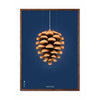 brainchild Affiche classique du cône en pin cadre en bois foncé 30x40 cm fond bleu foncé