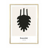  Pine Cone Design Icon Poster messing gekleurd frame 70 x100 cm grijs