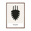  Pine Cone Design Icon Poster Frame Made Of Dark Wood 70 X100 Cm Grey