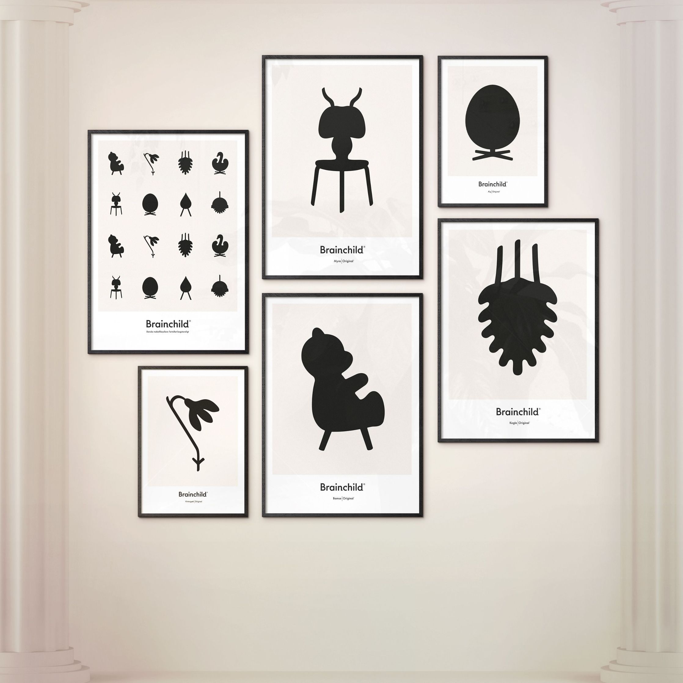 [product_category]-Brainchild Pine Cone Design Icon Poster Without Frame 30x40 Cm, Grey-Brainchild-IG-21002-BRA-5