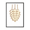  Pine Cone Line Poster frame in zwart gelakt hout 50x70 cm witte achtergrond