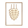  Pine Cone Line Poster Frame Made Of Light Wood 30x40 Cm White Background