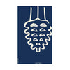  Pine Cone Line Poster zonder frame 70 x100 cm blauwe achtergrond