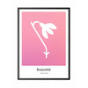  Snowdrop Design Icon Poster frame in zwart gelakt hout A5 roze