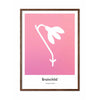  Snowdrop Design Icon Poster Frame Made Of Dark Wood 30x40 Cm Pink