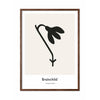  Snowdrop Design Icon Poster frame gemaakt van donker hout A5 grijs