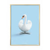  Swan Classic Poster Brass Frame 50x70 Cm Light Blue Background