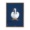  Swan Classic Poster Frame Made Of Light Wood 50x70 Cm Dark Blue Background