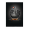 brainchild Affiche classique de cygne sans cadre 30 x40 cm, fond noir / noir