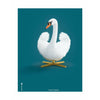  Swan Classic Poster ohne Rahmen 30 X40 Cm Petroleum Blau Hintergrund