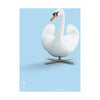 brainchild Swan Classic Poster zonder frame 30x40 cm lichtblauwe achtergrond