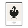  Swan Design Icon Poster Frame Made Of Black Lacquered Wood 30x40 Cm Grey