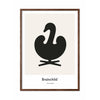  Schwan Design Icon Poster Rahmen aus dunklem Holz 30 X40 Cm Grau