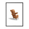  Teddy Bear Classic Poster Frame In Black Lacquered Wood 50x70 Cm White Background