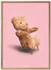  Teddybär Classic Posterrahmen aus hellem Holz Ramme 30x40 Cm rosa Hintergrund