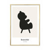  Teddy Bear Design Icon Poster Brass Frame 50 X70 Cm Grey