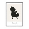  Teddybär Design Icon Poster Rahmen aus schwarz lackiertem Holz 70 X100 Cm grau