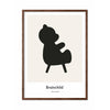  Teddy Bear Design Icon Poster Frame Made Of Dark Wood 50x70 Cm Grey