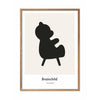  Teddybär Design Icon Poster Rahmen aus hellem Holz 30x40 Cm Grau