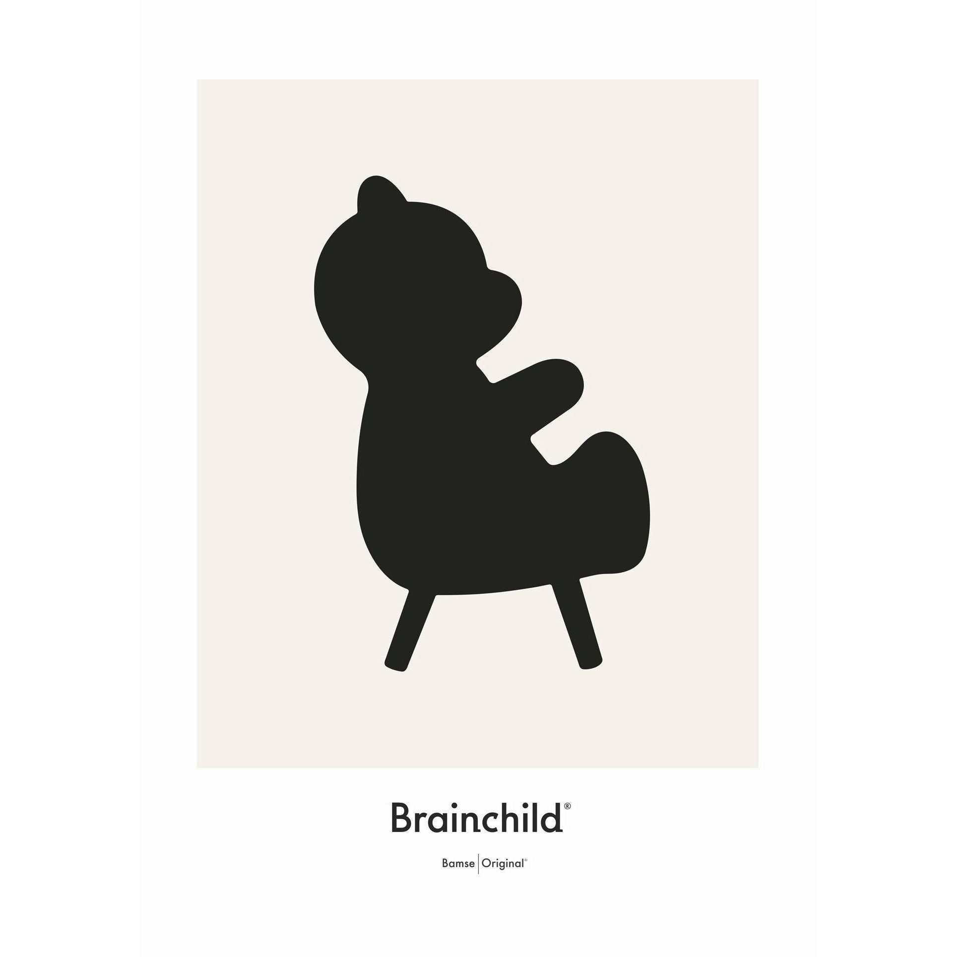 Brainchild Teddybär Design Icon Poster ohne Rahmen A5, Grau