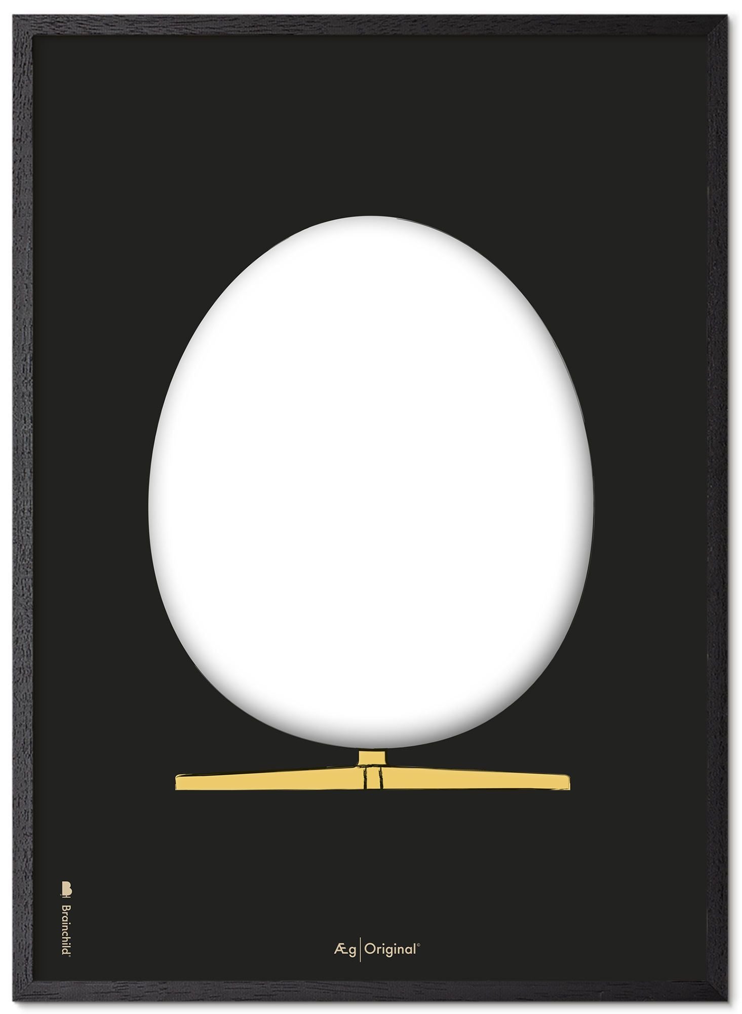 [product_category]-Brainchild The Egg Design Sketch Poster Frame Made Of Black Lacquered Wood A5, Black Background-Brainchild-S-130001-C-BRA-1