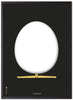 Brainchild The Egg Design Sketch Poster Poster Frame Made Of Black Lacquered Wood A5, Black Background