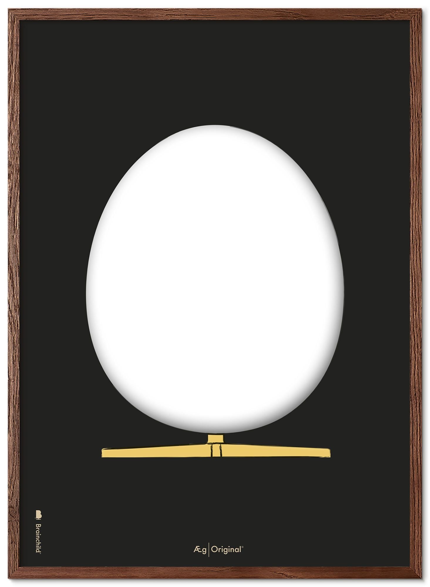 [product_category]-Brainchild The Egg Design Sketch Poster Frame Made Of Dark Wood 70x100 Cm, Black Background-Brainchild-S-130004-B-BRA-1